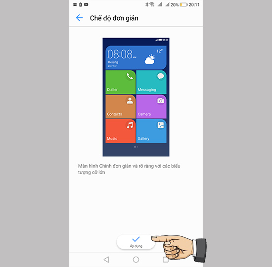 Bật chế độ đơn giản